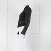 Michael By Michael Kors Black Pinstripe Leather Sleeve Zip Jacket