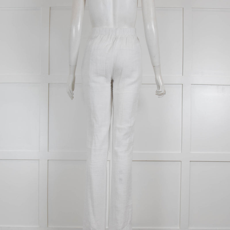 Albus Lumen White Cotton Trousers