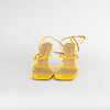 Paul Andrew Slinky Yellow Patent Leather Strappy Heel Sandals