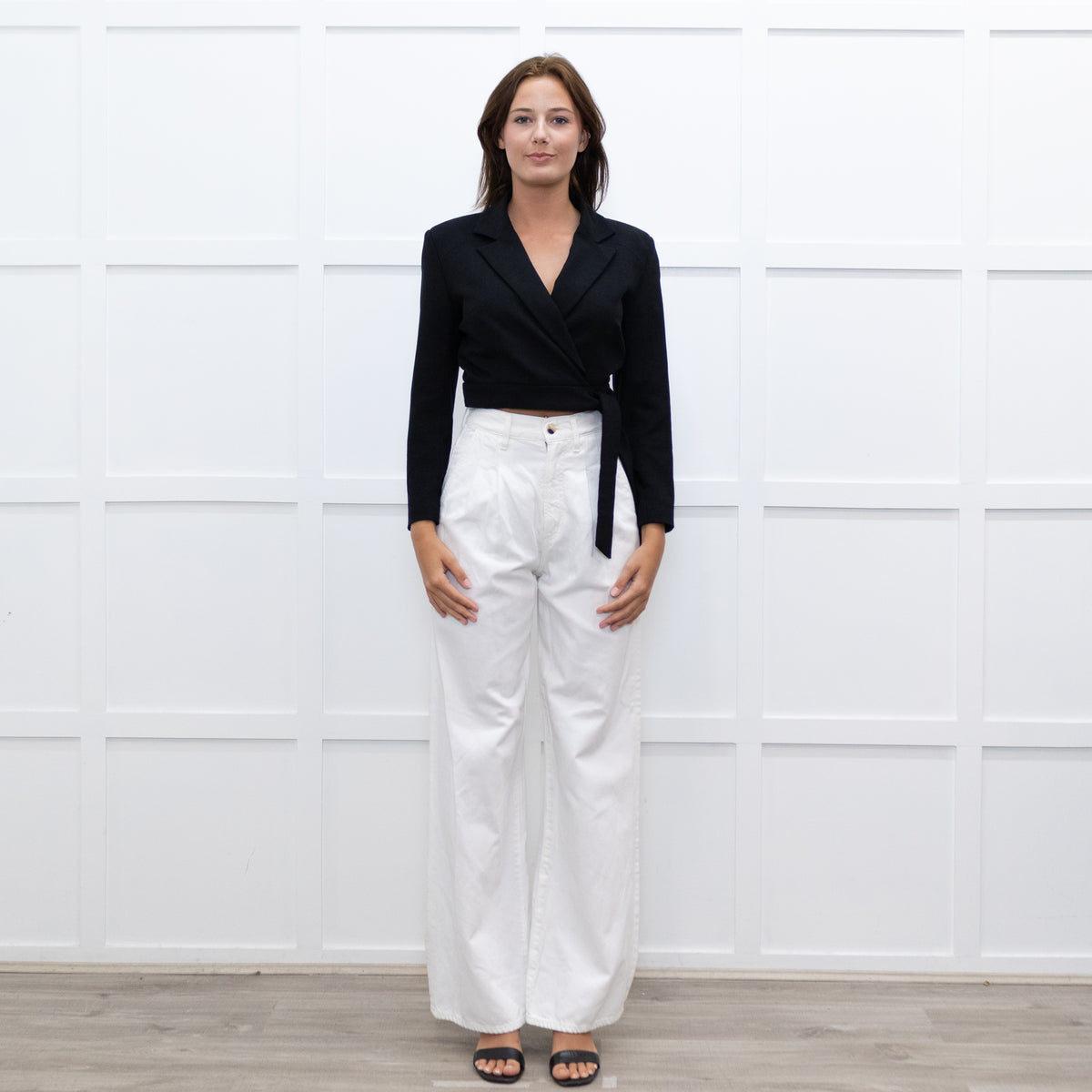 Ba&Sh Black Cropped Tie Waist Jacket