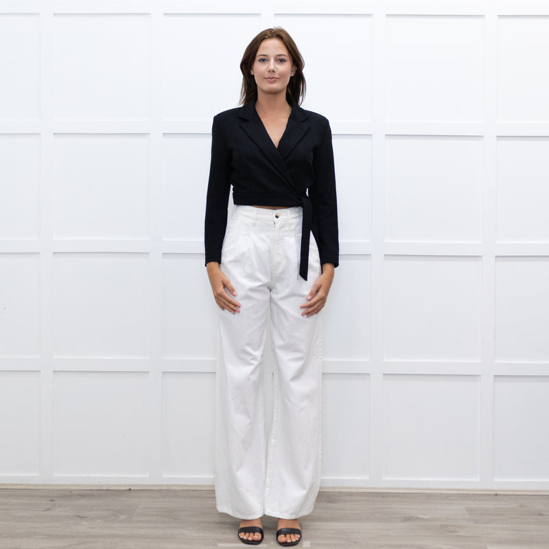 Ba&Sh Black Cropped Tie Waist Jacket