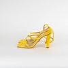 Paul Andrew Slinky Yellow Patent Leather Strappy Heel Sandals
