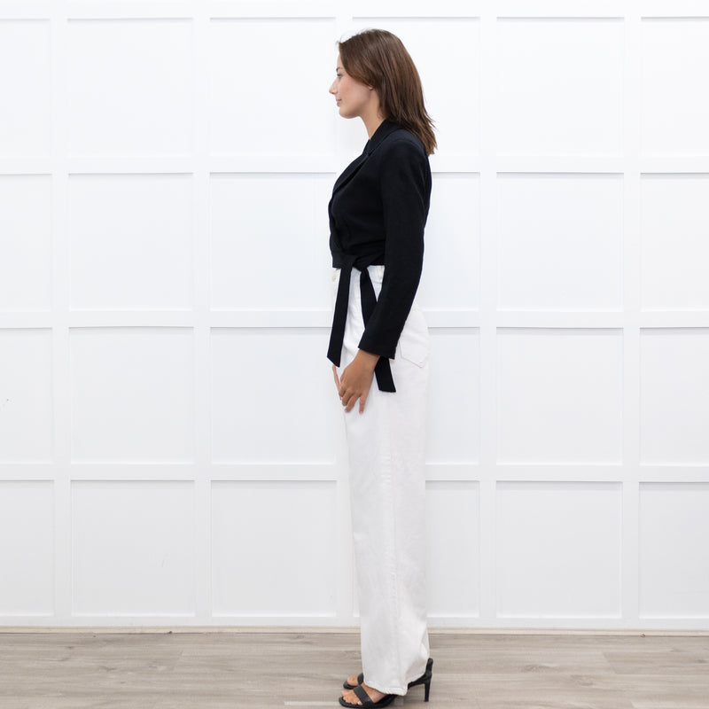 Ba&Sh Black Cropped Tie Waist Jacket