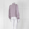 The New Society White Purple Frill Trim Long Sleeve Top