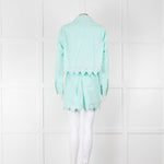 Mach & Mach Turquoise With Diamante Heart Trim Skirt and Shirt Co-ord