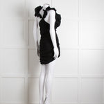 Isabel Marant Black Pleated Ruffle Straps Ruched Dress