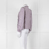 The New Society White Purple Frill Trim Long Sleeve Top