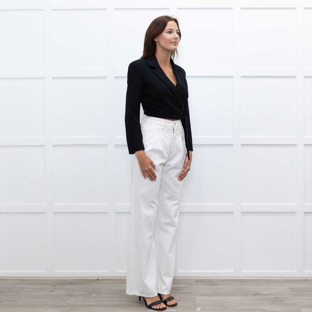 Ba&Sh Black Cropped Tie Waist Jacket