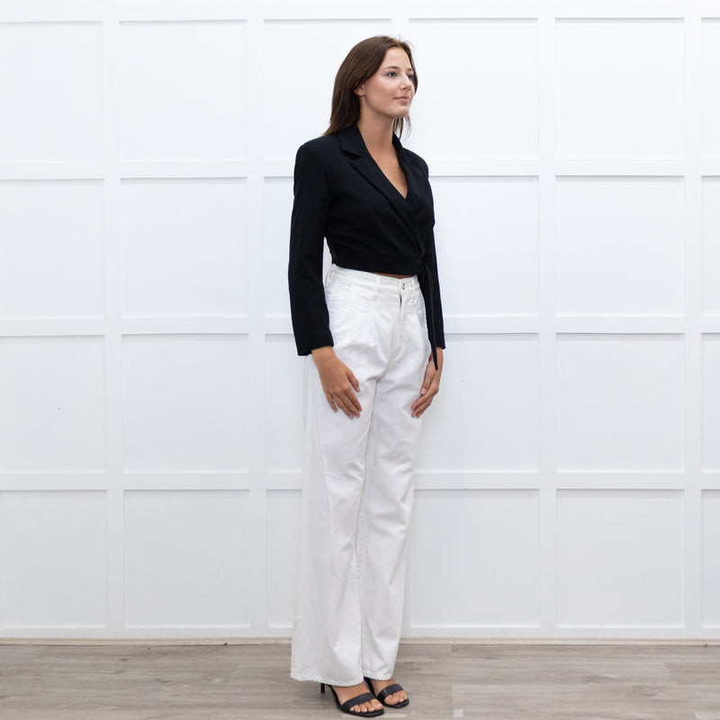 Ba&Sh Black Cropped Tie Waist Jacket