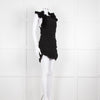 Isabel Marant Black Pleated Ruffle Straps Ruched Dress