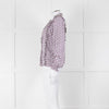 The New Society White Purple Frill Trim Long Sleeve Top