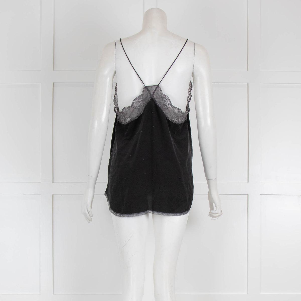 Zadig & Voltaire Deluxe Black Silk & Beads Camisole