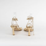 Paul Andrew Gold Lace Up Kitten Heels