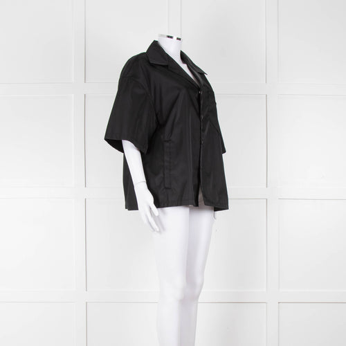 Prada Black Re-Nylon Triangle Logo Shirt