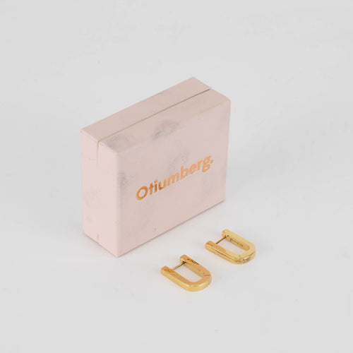 Otiumberg Chunky Square Gold Hoop Earrings