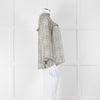 Masscob Green Grey Floral Smock Silk Top