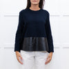 Balenciaga Navy Black Coated Panel Wide Top