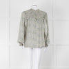 Masscob Green Grey Floral Smock Silk Top