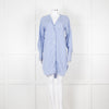 Rag & Bone White Blue Striped Cotton Shirt Dress