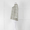 Masscob Green Grey Floral Smock Silk Top