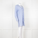 Rag & Bone White Blue Striped Cotton Shirt Dress