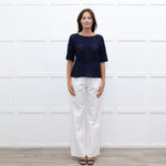 Baum und Pferdgarten Navy Ice Blue Lace Short Sleeve Top