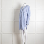 Rag & Bone White Blue Striped Cotton Shirt Dress