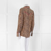 Tabitha Webb Brown Animal Print Pink Trim Silk Shirt