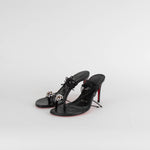 Christian Louboutin Black Crystal Lace Up Heels