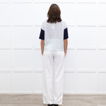 Baum und Pferdgarten Navy Ice Blue Lace Short Sleeve Top