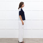 Baum und Pferdgarten Navy Ice Blue Lace Short Sleeve Top