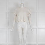 Re/Done Hanes Cream Cropped T Shirt