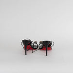 Christian Louboutin Black Crystal Lace Up Heels