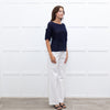 Baum und Pferdgarten Navy Ice Blue Lace Short Sleeve Top