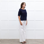 Baum und Pferdgarten Navy Ice Blue Lace Short Sleeve Top