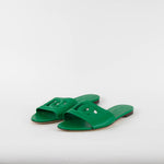 Dolce & Gabbana Green Calfskin Sliders
