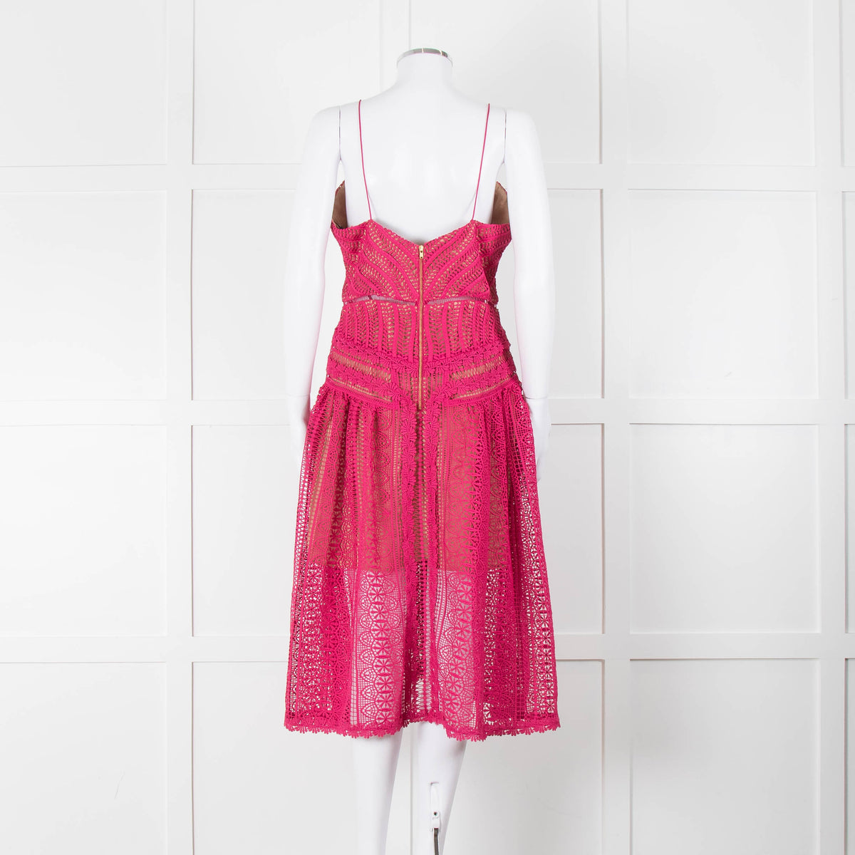 Self-Portrait Pink Lace Sleeveless Dress
