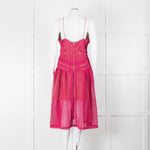 Self-Portrait Pink Lace Sleeveless Dress