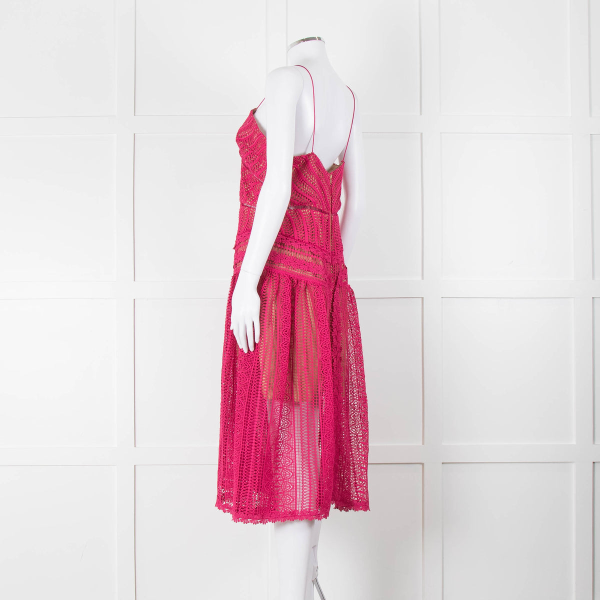 Self-Portrait Pink Lace Sleeveless Dress