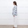 Escada White Blue Floral Blazer Jacket