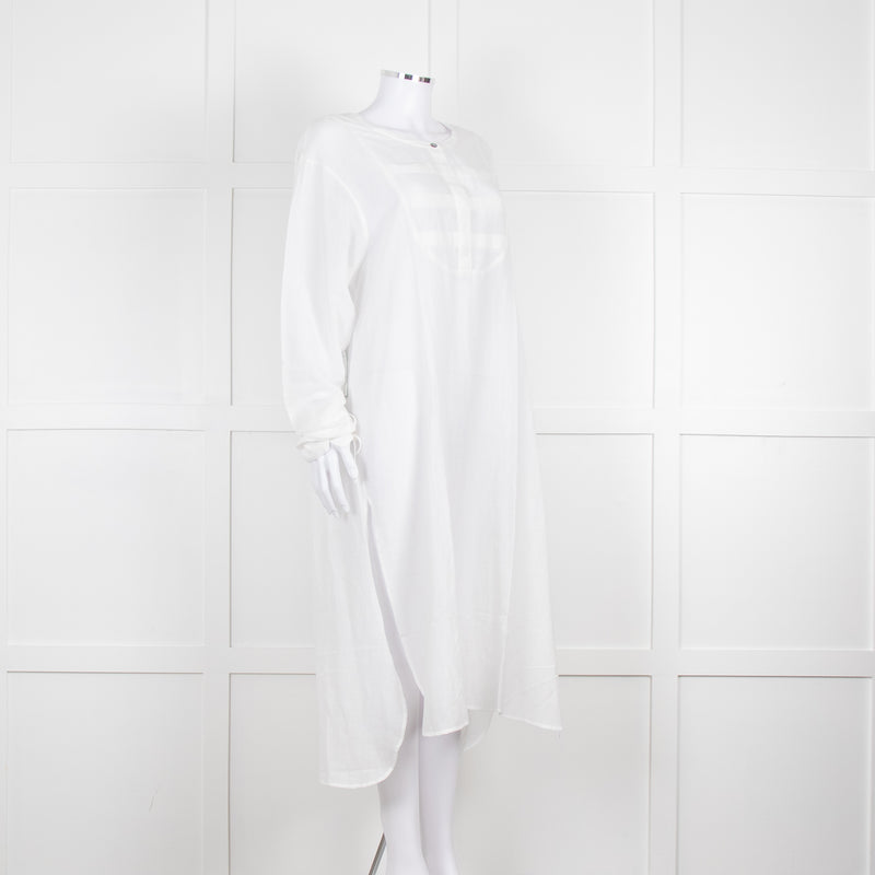 Loup Charmant White Long Sleeve Cotton Coverup Dress
