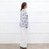 Escada White Blue Floral Blazer Jacket