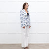 Escada White Blue Floral Blazer Jacket