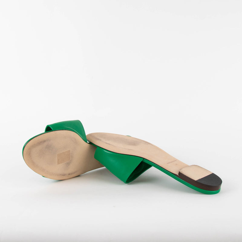 Dolce & Gabbana Green Calfskin Sliders