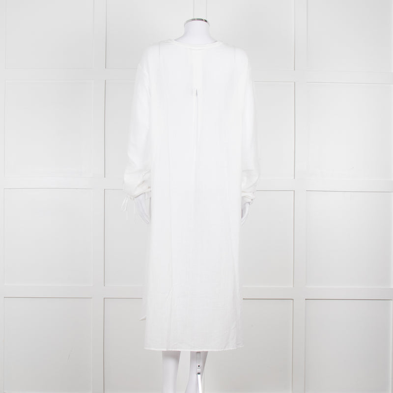 Loup Charmant White Long Sleeve Cotton Coverup Dress
