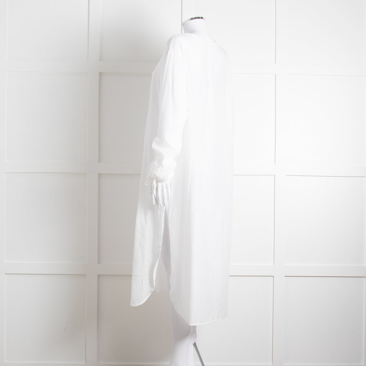 Loup Charmant White Long Sleeve Cotton Coverup Dress