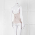 Chanel Pale Grey CC Pearl Button Silk Camisole