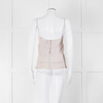 Chanel Pale Grey CC Pearl Button Silk Camisole