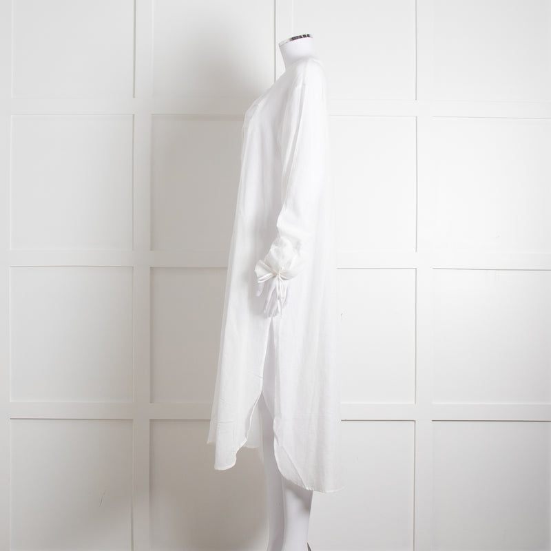Loup Charmant White Long Sleeve Cotton Coverup Dress