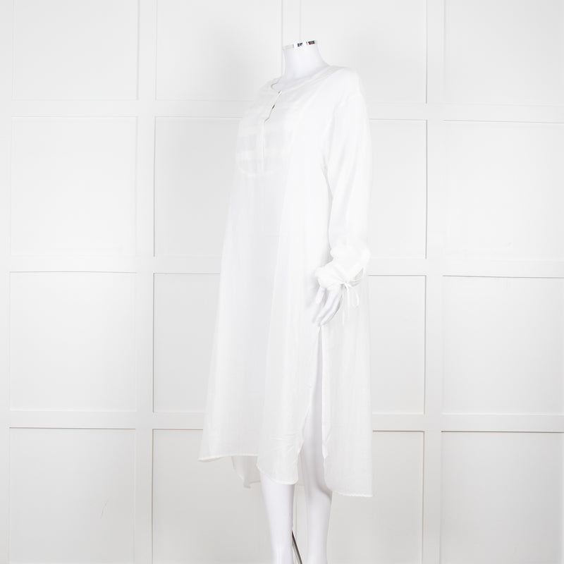 Loup Charmant White Long Sleeve Cotton Coverup Dress